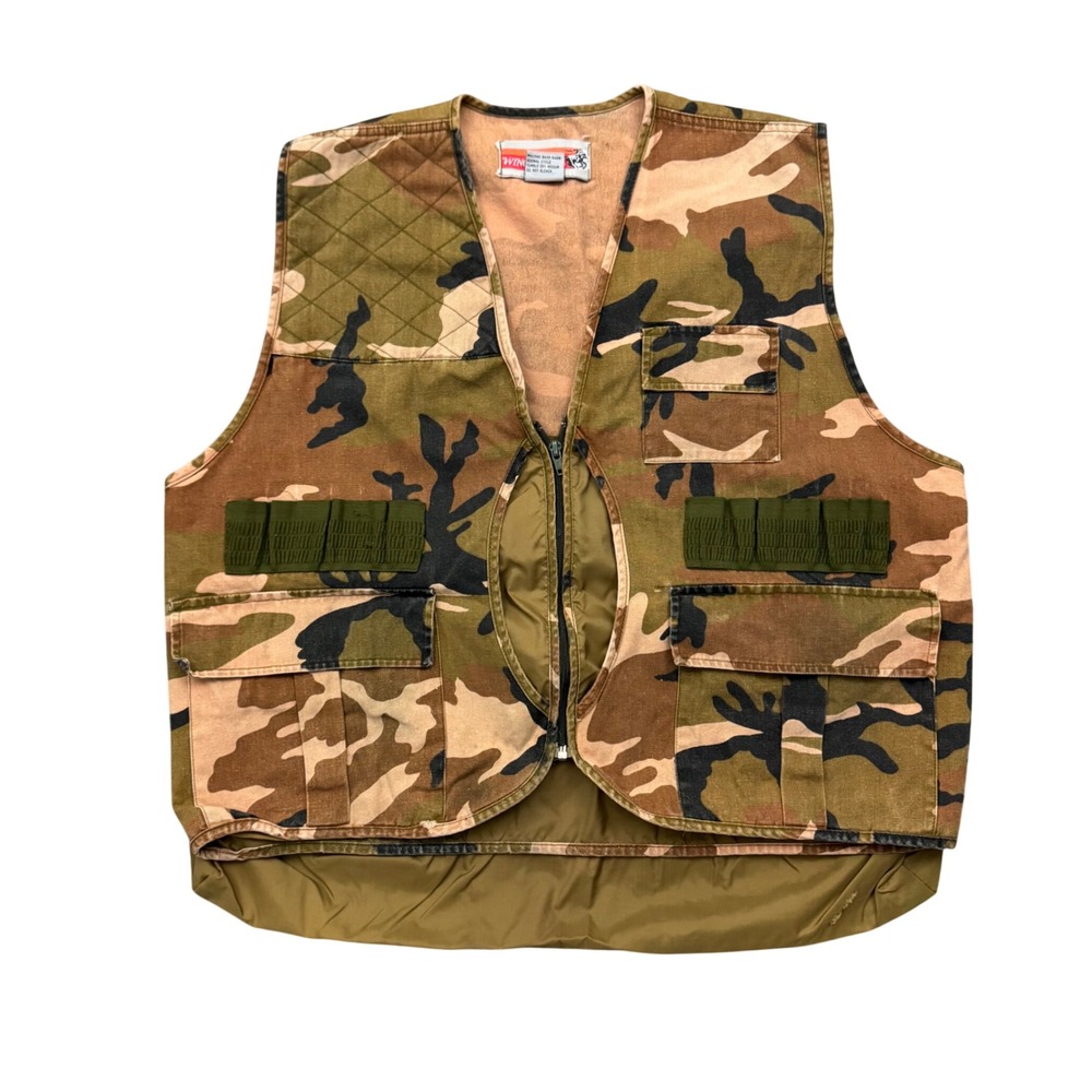 Vintage Winchester Camo Camouflage Hunting Outdoor Vest L
